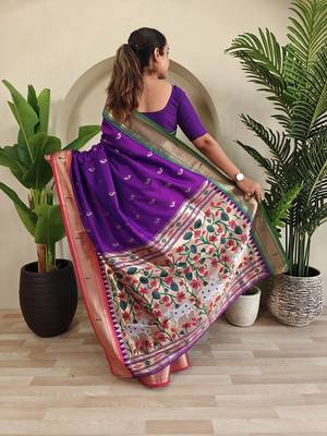 Purple Paithani Weaving Saree 5