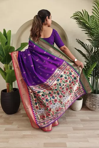 Purple Paithani Weaving Saree