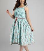 Jaipurite Women's Sleeveless anarkali kurta in light green