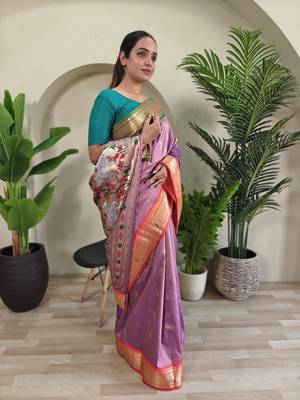 Dust Pink Paithani Weaving Saree 4