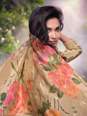 Chiku embroidery zari sequence mirror work chinon palazzo suits ( full-stitched free size ) 5