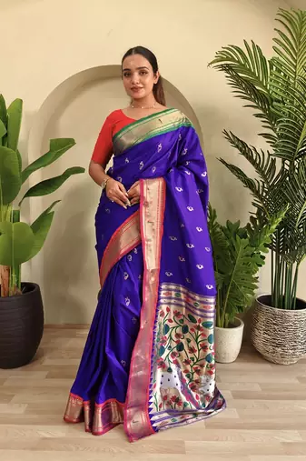 Royal Purple Paithani Weaving Saree
