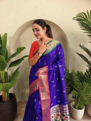 Royal Purple Paithani Weaving Saree 3
