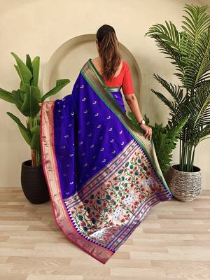 Royal Purple Paithani Weaving Saree 4