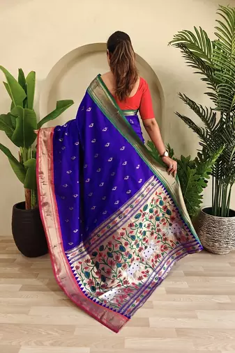 Royal Purple Paithani Weaving Saree