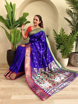 Royal Purple Paithani Weaving Saree 5