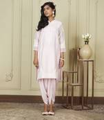 Ayanna pearl blush short kurta with dhoti set