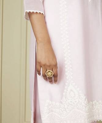 Ayanna pearl blush short kurta with dhoti set 2