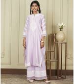 Banafsha periwinkle long kurta with palazzo set