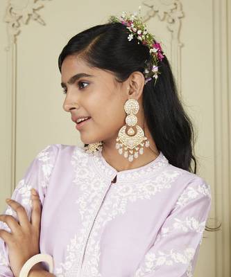 Banafsha periwinkle long kurta with palazzo set 2