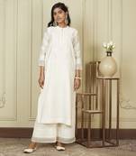 Banafsha daisy ivory long kurta with palazzo set
