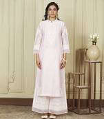 Bahareh pearl blush long kurta with palazzo set