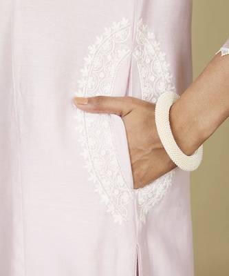 Bahareh pearl blush long kurta with palazzo set 3