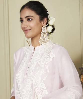 Ryhana pearl blush a-line short kurta with salwar and dupatta set 4