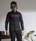 Men’s black printed cotton shirt