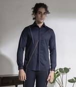 Men’s blue plain cotton shirt
