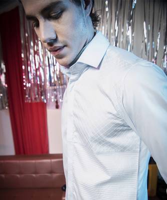 Light blue plain cotton men's shirt 3