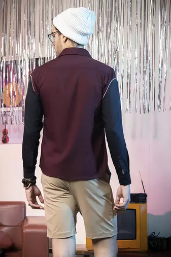 Maroon plain viscose men's shirt