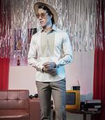 Dark Beige plain cotton men's shirt