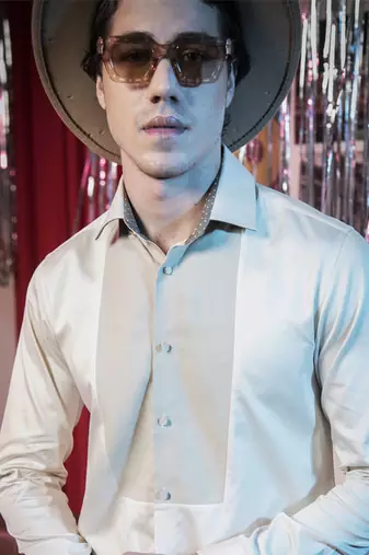 Dark Beige plain cotton men's shirt