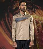 Brown plain cotton men's shirt