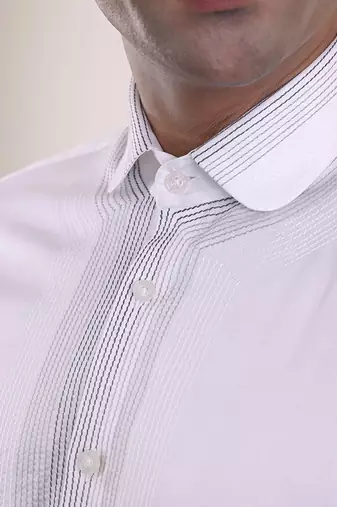 White plain classic cotton men's shirt