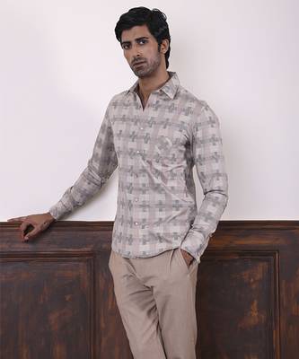 Multi-color printed cotton men's shirt 1