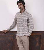 Multi-color printed cotton men's shirt