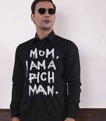 Black plain cotton men's shirt