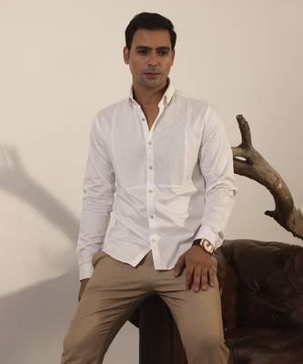 White plain cotton men's shirt 1