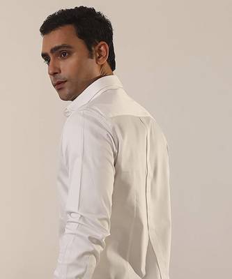 White plain cotton men's shirt 4