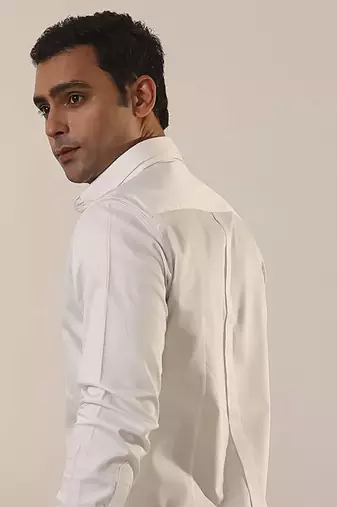 White plain cotton men's shirt