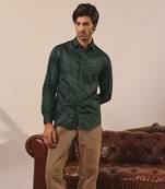 Green plain cotton men's shirt