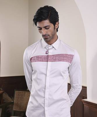 Off-white plain cotton men's shirt 4