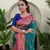  Green Paithani silk blend Meenakari Weaving Saree