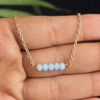 Blue bar choker necklace 1