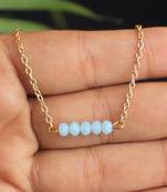 Blue bar choker necklace