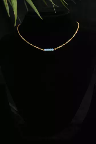Blue bar choker necklace