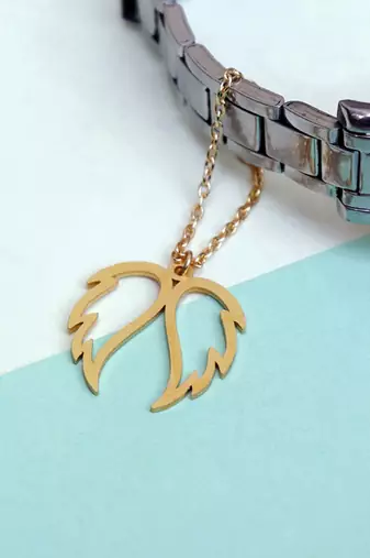 Angel wings watch charm