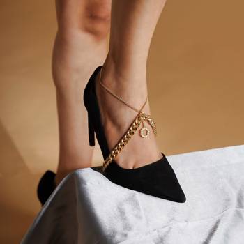 Pearl and power chain heel wrap - set of 2 1