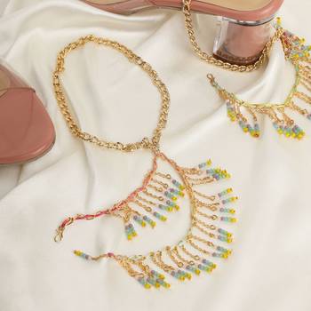 Colorful golden cascade heel harness - set of 2 1