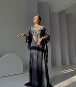  black Moroccan Dubai Kaftans Farasha Abaya Dress Very Fancy Long Gown