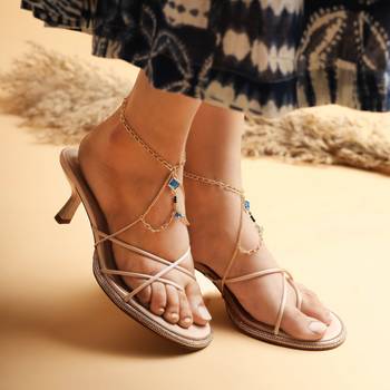 Royal shimmer gold prism heel wrap - set of 2 2