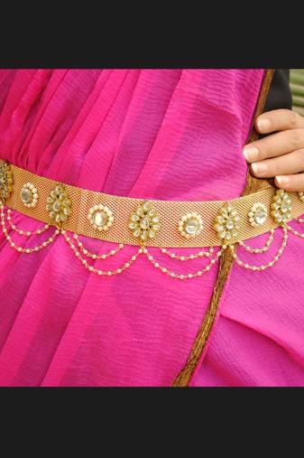 Kundan and mesh kamar bandh waist size 28