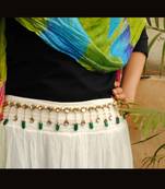 Kundan & pearl green beads kamar bandh waist size 30