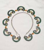 Oxidized silver elephant waistbelt with floral beads waist size 26