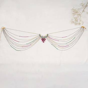 Oxidized silver multistrand waistbelt with beads waist size 24 1