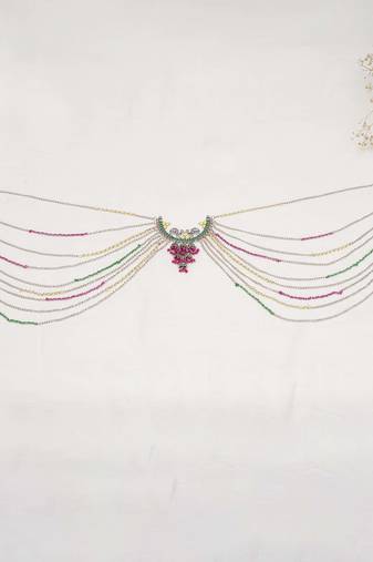 Oxidized silver multistrand waistbelt with beads waist size 24