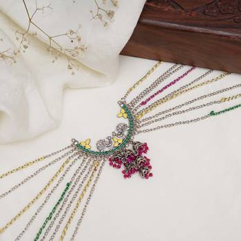 Oxidized silver multistrand waistbelt with beads waist size 24 3