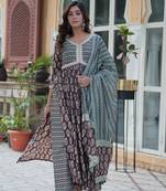 Kurti With Pant & Dupatta Set